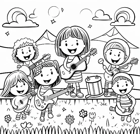 Play Musical Harmony Coloring Page